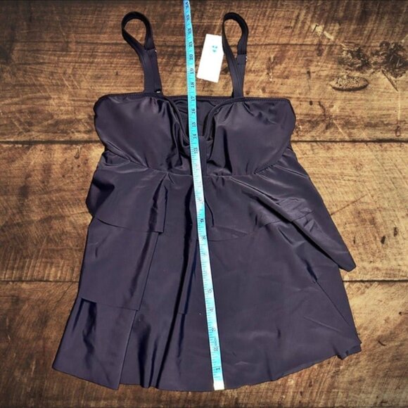 BeachSissi Ruffle Hem Black Adjustable Straps Tankini Bathing Suit Size S NWT - Picture 9 of 12